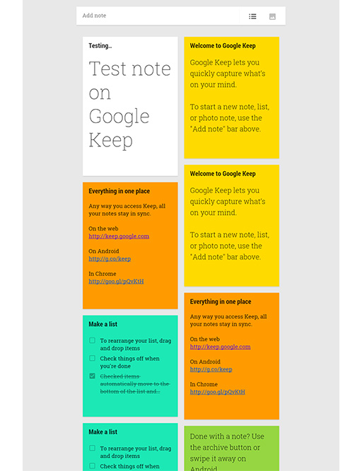 نرم افزار دفترچه یادداشت google keep
