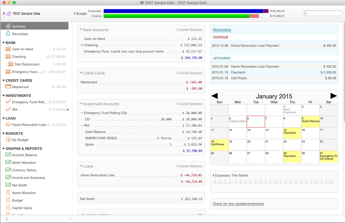 نرم افزار حسابداری شخصی برای کامپیوترMoneydance