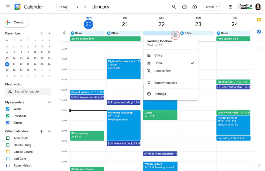 Google Calendar – اپلیکیشن یادآوری و مدیریت زمان جهانی